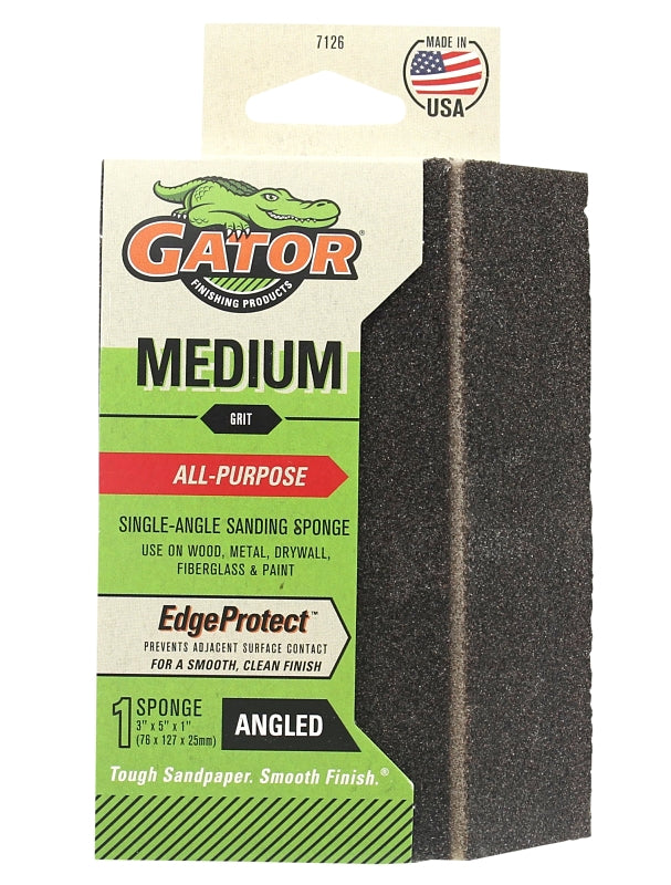 Gator 7126 Sanding Sponge, 5.2 in L, 5.1 in W, Medium