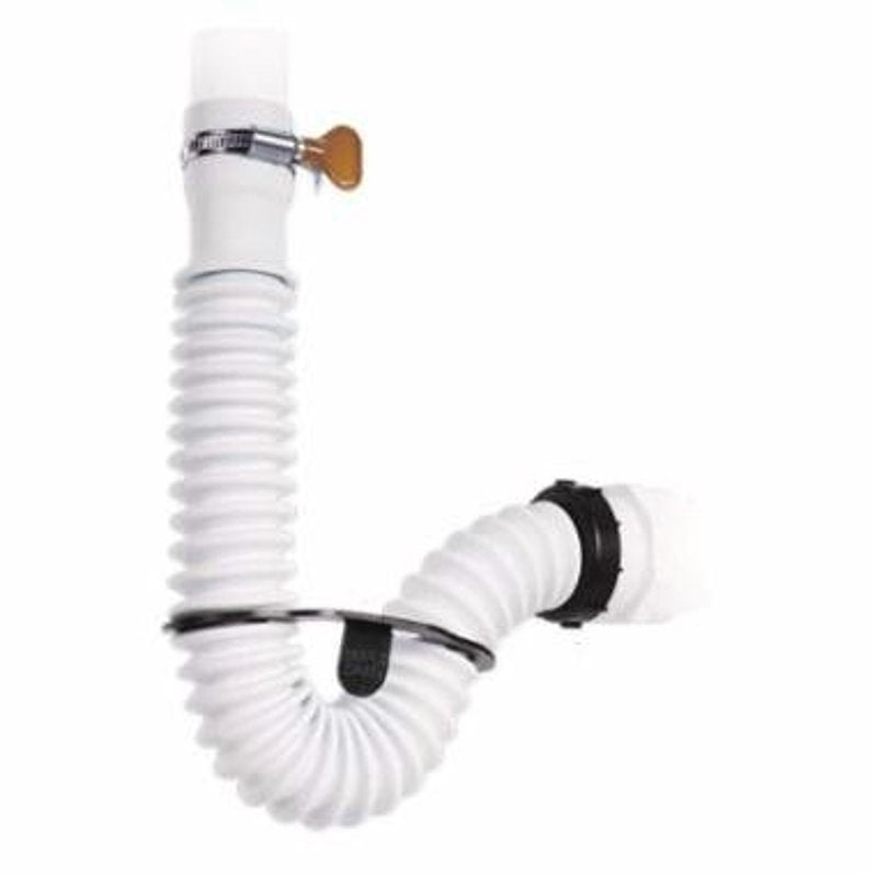 Simple Drain 3EA-1V2-TC0 P-Trap Kit, 1-1/4 to 1-1/2 in, Threaded, Poly/Rubber, White, 10 psi Pressure