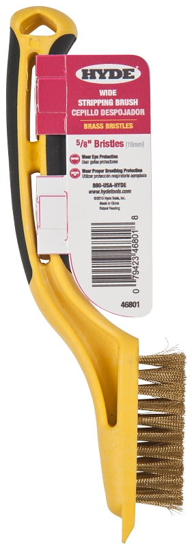 Hyde 46801 Stripping Brush, 2-1/4 x 1-1/8 in Brush, Brass Trim