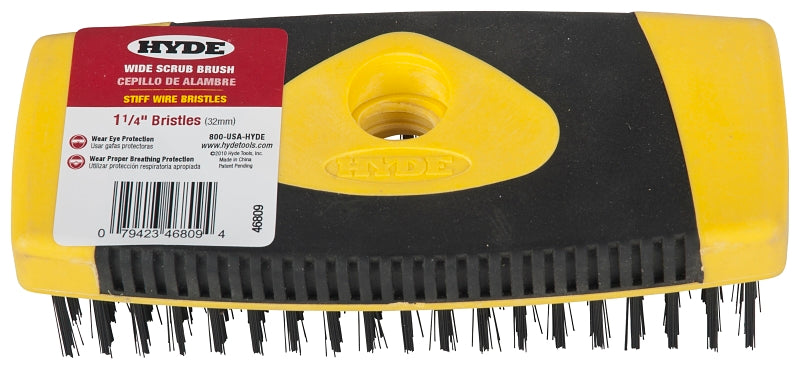 Hyde 46809 Scrub Brush, 1-1/4 in L Trim, 6-5/8 in W Brush
