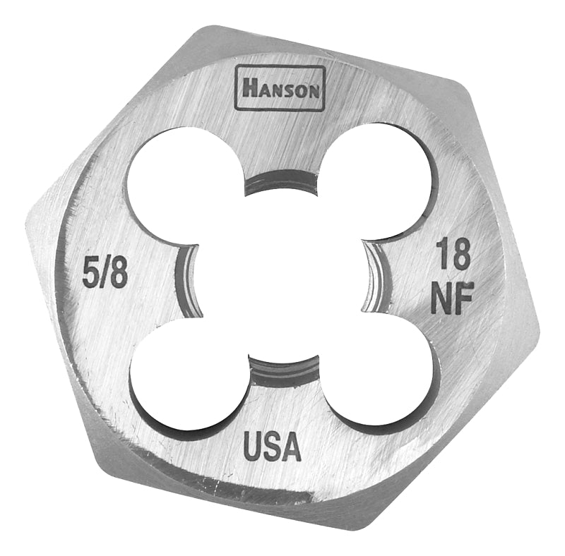 Irwin Hanson 6854 Fractional Die, 5/8-18 Thread, NF Thread, Right Hand Thread, HCS