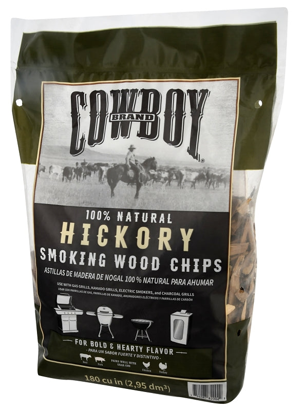 Cowboy 51112T Series Smoking Chip, Hickory, 12 in L, Wood, 180 cu-in