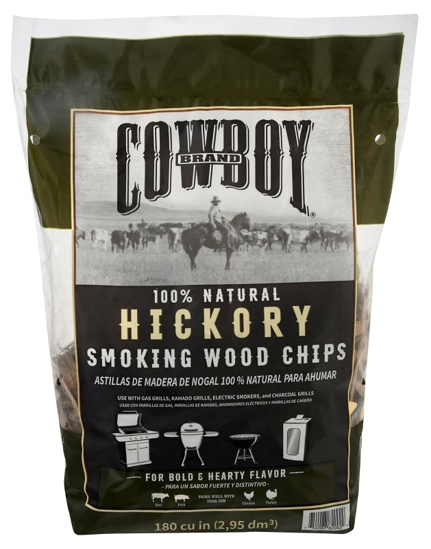 Cowboy 51112T Series Smoking Chip, Hickory, 12 in L, Wood, 180 cu-in
