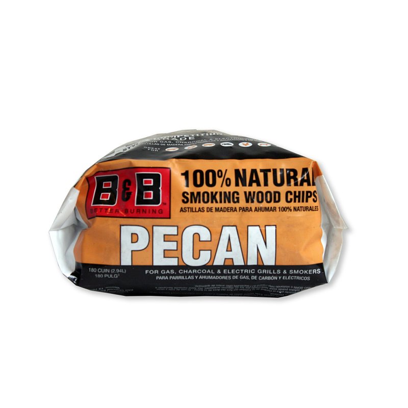 B & B Charcoal 18076 Series Smoking Chips, Pecan, Wood, 180 cu-in