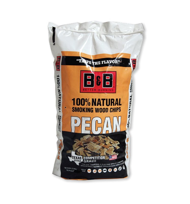 B & B Charcoal 18076 Series Smoking Chips, Pecan, Wood, 180 cu-in