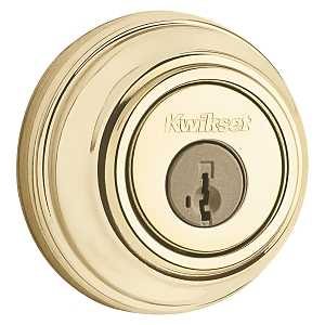 Kwikset 99850-071 Deadbolt, Traditional, 1 Grade, Metal, Polished Brass, 2-3/8, 2-3/4 in Backset, KW1, K4 Keyway