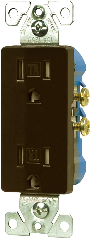 Eaton Wiring Devices TR1107RB-SP-L Duplex Receptacle, PVC, Oil Rubbed Bronze, 2-Pole, 15 A, 125 V, Push-in, Side Wiring
