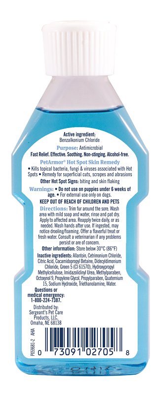 PetArmor 2705 Hot Spot Skin Remedy, Adult, Puppy Lifestage, 4 oz Bottle
