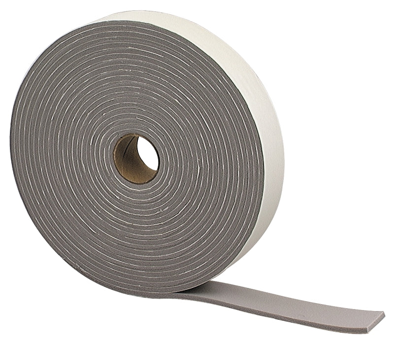 M-D 02352 Foam Tape, Self-Adhesive Mounting, 1-1/4 in W, 30 ft L, 3/16 in Thick, Gray, 6/PK