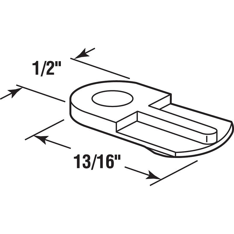 Make-2-Fit PL 7738 Window Screen Clip with Screw, 13/16 in L x 1/2 in W Dimensions, Plastic, White, 12/PK