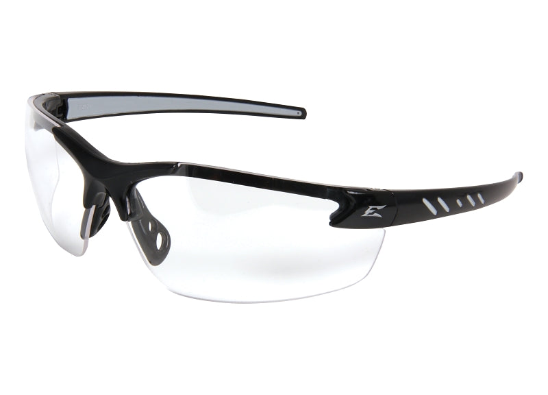 Edge Zorge G2 Series DZ111-1.5-G2 Safety Glasses, Unisex, 65 mm W Lens, Polycarbonate Lens, Nylon Frame, Black Frame
