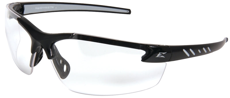Edge DZ111-G2/DZ111 Non-Polarized Safety Glasses, Clear Lens, Black Frame, Unisex, Polycarbonate Lens, Nylon Frame