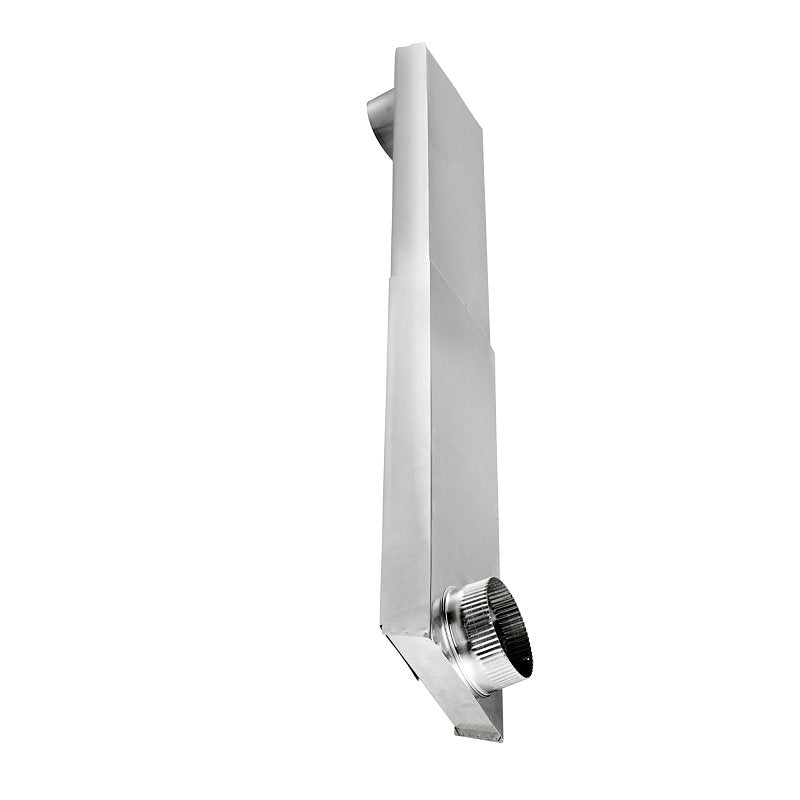 Lambro 3006 Dryer Vent Duct, 24 to 41 in L, 2 in W, 6 in H, 90 deg Angle, Aluminum