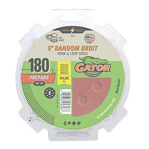 Gator 4348 Sanding Disc, 5 in Dia, 180 Grit, Extra Fine, Aluminum Oxide Abrasive, Fiber Backing, 50/PK