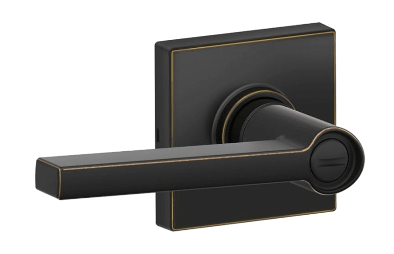 Schlage J Series J40 SOL 716 COL Privacy Lever, Mechanical Lock, Aged Bronze, Metal, Residential, 3 Grade, ADA Compliant