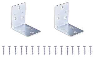 ProSource BH-605PS Corner Brace, 2 in L, 2 in W, 2 in H, Steel, Zinc-Plated, 2 mm Thick Material