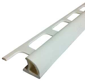 M-D 84200 Bullnose Tile Edge, 8 ft L, 5/16 in H W, PVC, White