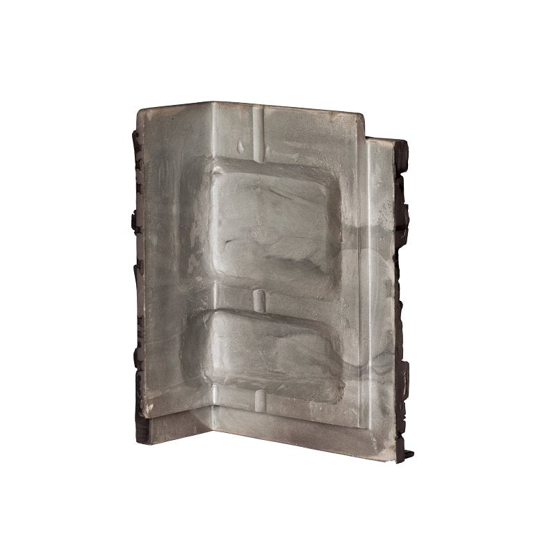 DuraKwik Stone 310VAC Siding Corner, 13 in L, 10 in W, 4 in Thick, Interlocking Edge, Stacked Stone Profile, Volcano Ash