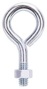 ProSource LR276 Eye Bolt, 5/16 in (7.9 mm) Thread, Machine Thread, 3/4 in L Thread, 1-3/16 in Dia Eye, 239 lb Working Load, Steel, Pack of 10