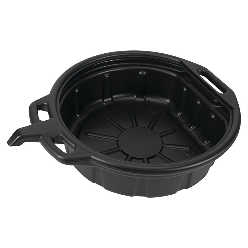 Performance Tool W4071 Oil Drain Pan, 4.5 gal Capacity, Rectangular, Polyethylene, Black