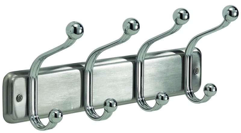 iDESIGN York Lyra Series 54170 Hook Rack, 4 -Hook, Steel, Chrome-Plated