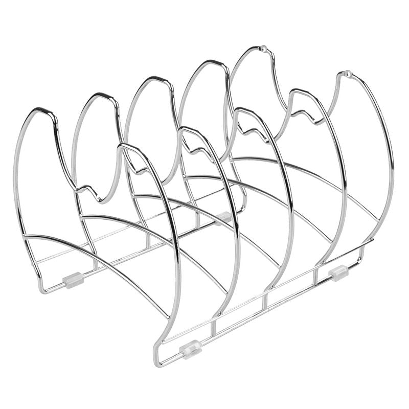 Interdesign 48770 Skillet Organizer, Steel, Chrome-Plated, 11 in L, 9.11 in W, 7.8 in H, Pack of 4