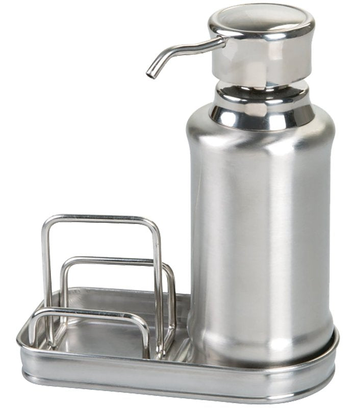 iDESIGN 48070 Soap Dispenser Kit, 10 oz Capacity, Stainless Steel, Silver, Brushed, Polished, Counter Top Mounting, Pack of 4