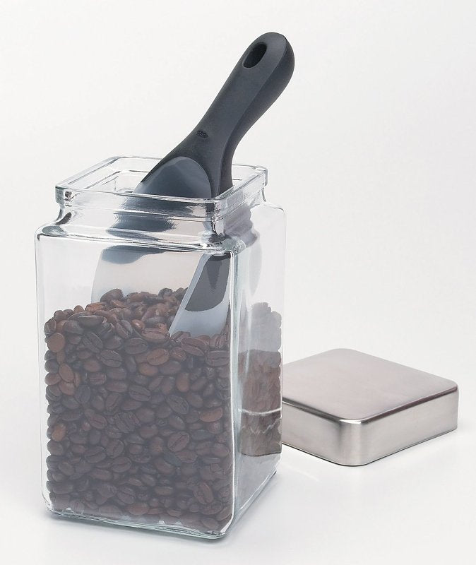 Good Grips 1067686 Scoop, 8 oz Volume, 11 in L, Plastic, Black/Clear