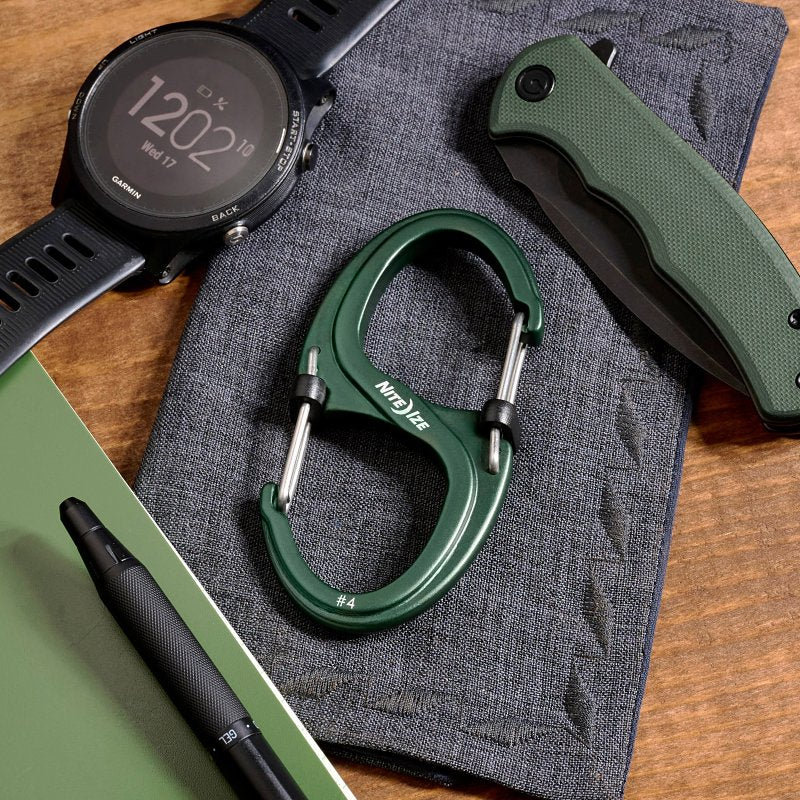 DUAL CARABINER AL FRT GRN NO4