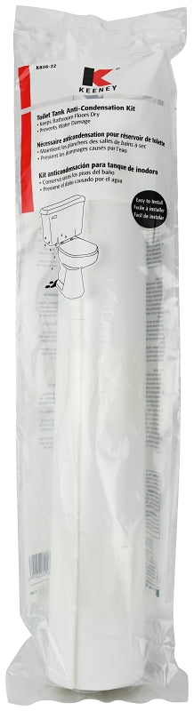 Keeney K836-22 Anti-Condensation Liner Kit, Plastic, White, For: Toilet Tanks