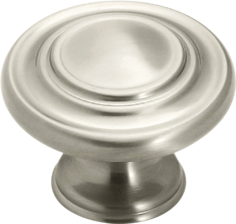 Amerock BP15862G10 Cabinet Knob, 1-5/16 in Projection, Inspiration, 1-3/4 in, Zinc, Satin Nickel