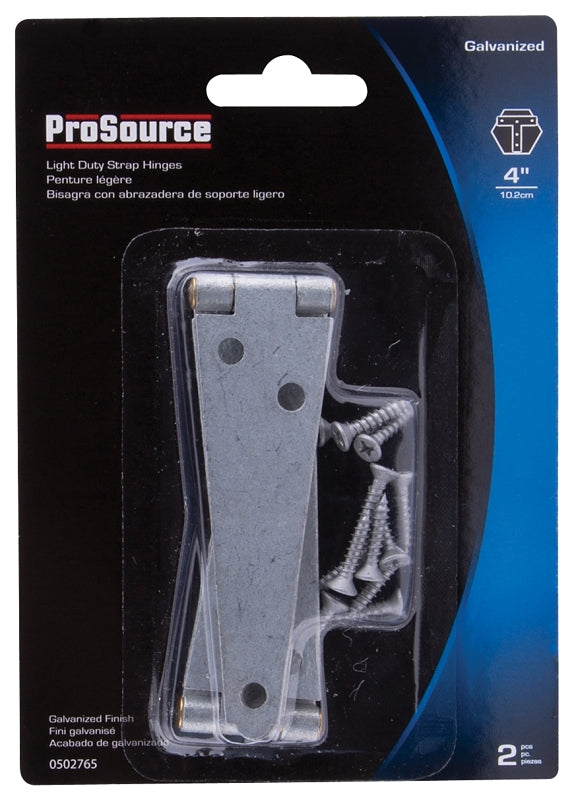 ProSource LSH-G04-C2PS Strap Hinge, 1.4 mm Thick Leaf, 4 in, Steel, 180 Range of Motion