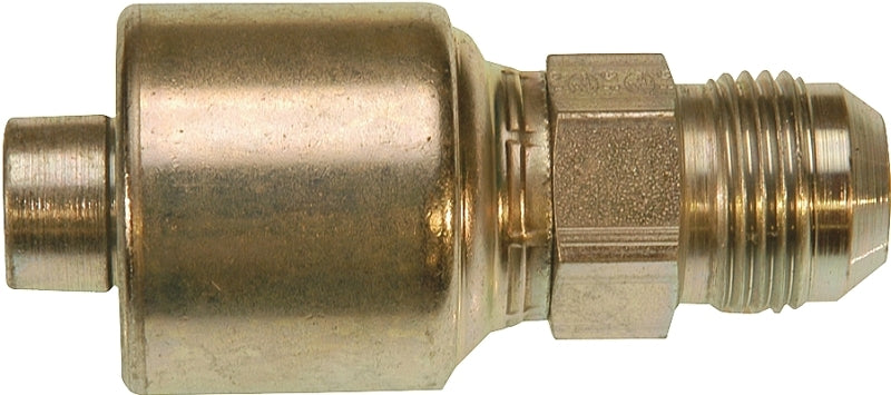 Gates MegaCrimp G25165-0608 Hose Coupling, 3/8 x 3/4 in Dia, 2.48 in, 3/4-16, Crimp x JIC, Straight Angle, Steel, Zinc