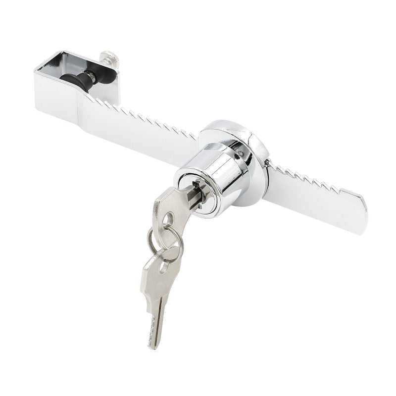 Defender Security U 9949 Showcase Lock, Keyed Lock, Y13 Yale Keyway, Steel, Chrome
