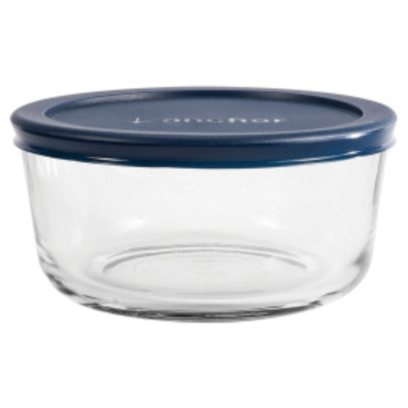 Anchor Hocking 85907L20 Kitchen Food Storage with Lid, 4 Cup Capacity, Glass, Clear, 6-1/4 in Dia, 3 in H