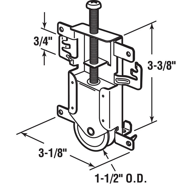 Prime-Line N 6820 Mirror Door Roller, Adjustable, Nylon