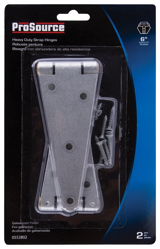 ProSource HSH-G06-C2PS Strap Hinge, 2.6 mm Thick Leaf, 6 in, Steel, 180 Range of Motion