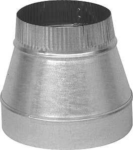 Imperial GV0810-A Series Short Duct Reducer, 5 x 4 in Dia, 30 ga ga, Galvanized Steel