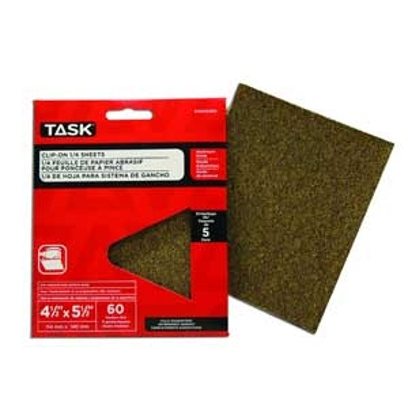 TASK POX55100 Abrasive Sheet, 4-1/2 in W, 5-1/2 in L, 100 Grit, Fine, Aluminum Oxide Abrasive