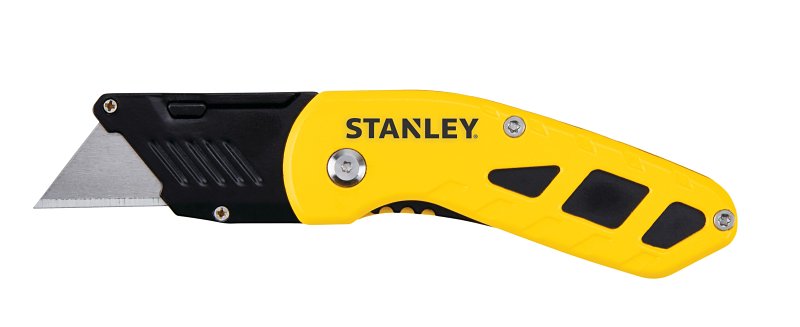 STANLEY STHT10424 Compact Knife, 2-7/16 in L Blade, 0.024 in W Blade, Carbon Steel Blade, Black/Yellow Handle
