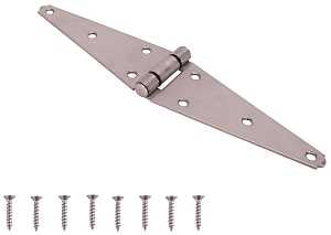 ProSource HSH-S06-C2PS Heavy Duty Strap Hinge, 2.6 mm Thick Leaf, 6 in, Brushed Stainless Steel, 180 Range of Motion