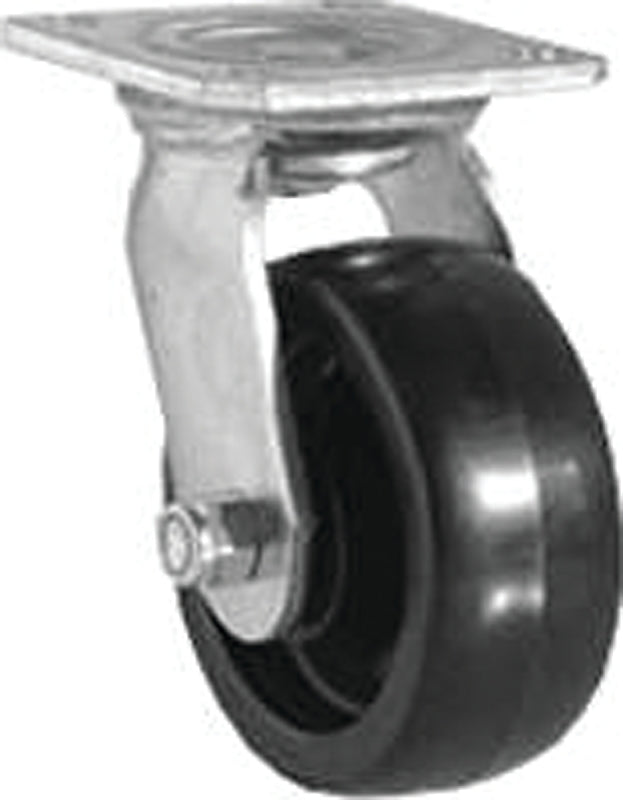 Shepherd Hardware 9388 Swivel Caster, 5 in Dia Wheel, 2 in W Wheel, Polypropylene Wheel, Gray, 500 lb