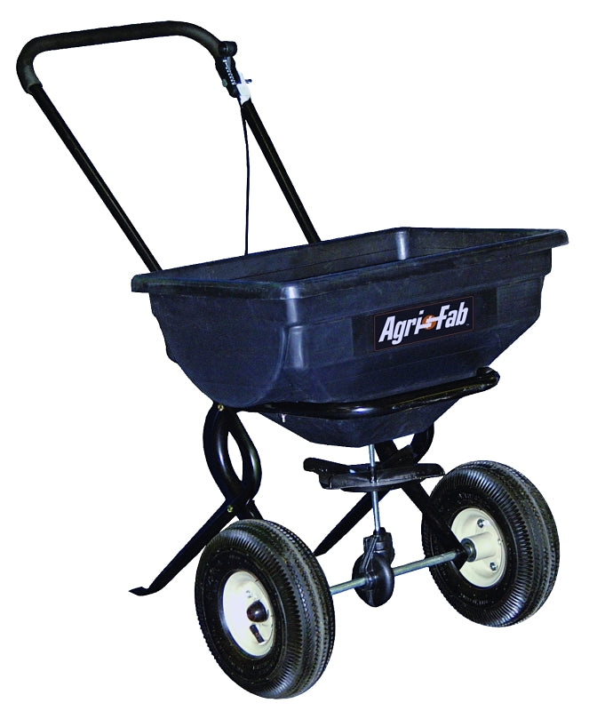 Agri-Fab 45-0388 Broadcast Spreader, 14,200 sq-ft Coverage Area, 8 to 10 ft W Spread, 85 lb Capacity, Polyester Hopper