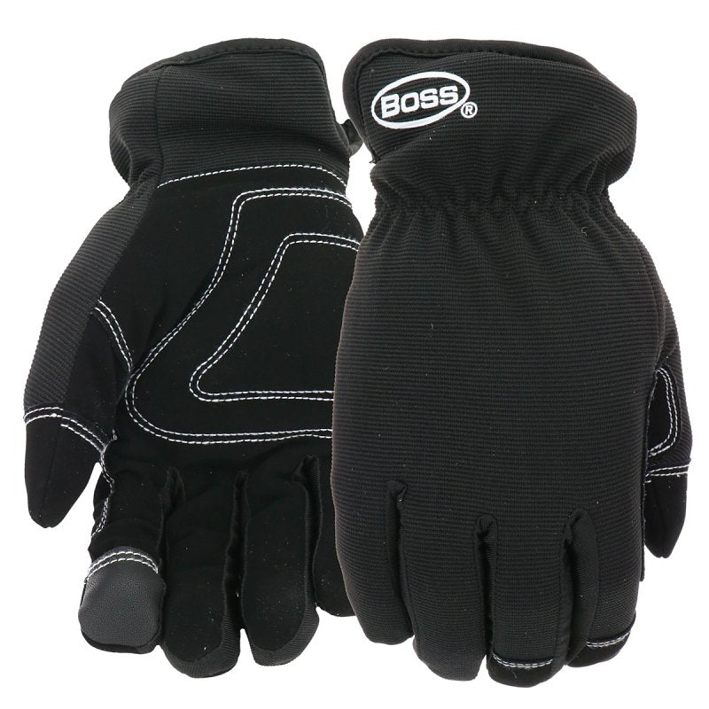 Boss Arctik B95261-XL Standard Weight Winter Insulated Task Glove, Men's, XL, 8-3/8 to 8-3/4 in L, Wing Thumb, Black