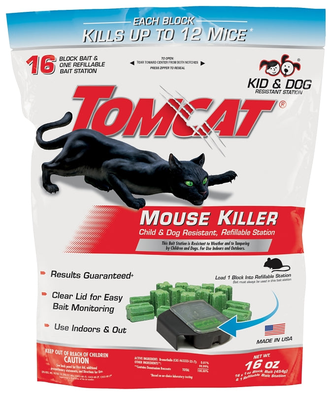 Tomcat 0372110 Refillable Mouse Killer Bait Station