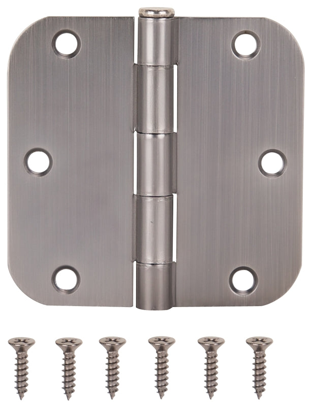 ProSource 20347ANX Door Hinge, 3-1/2 in H Door Leaf, 3-1/2 in W Door Leaf, 2.2 mm Thick Door Leaf, 3-1/2 x 3-1/2 in