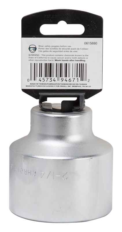 Vulcan MT-SS6072 Drive Socket, 2-1/4 in Socket, 3/4 in Drive, 12-Point, Chrome Vanadium Steel, Chrome