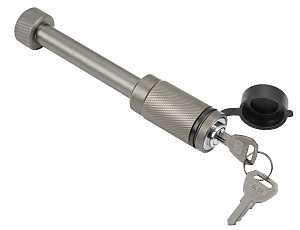 Reese Towpower Tactical 7092330 Dogbone Receiver Lock, Push Button Lock, Class: V, Matte Pewter