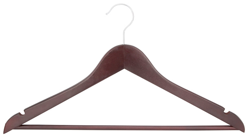 Simple Spaces HEA00040G Cloth Hanger Set, 6.6 lb, Steel/Wood, Mahogany