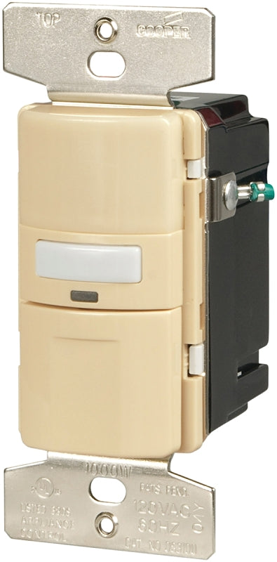 Eaton Wiring Devices OS310U-V-K Motion Sensor Switch with Nightlight and LED, 8.3 A, 120 V, 1-Pole, Motion Sensor